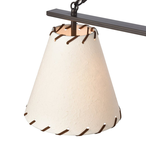 Atlas Marion 36'' Wide 3-Light Linear Chandelier - Elegant Oil Rubbed Bronze with Textured Shades CL11022-BZ