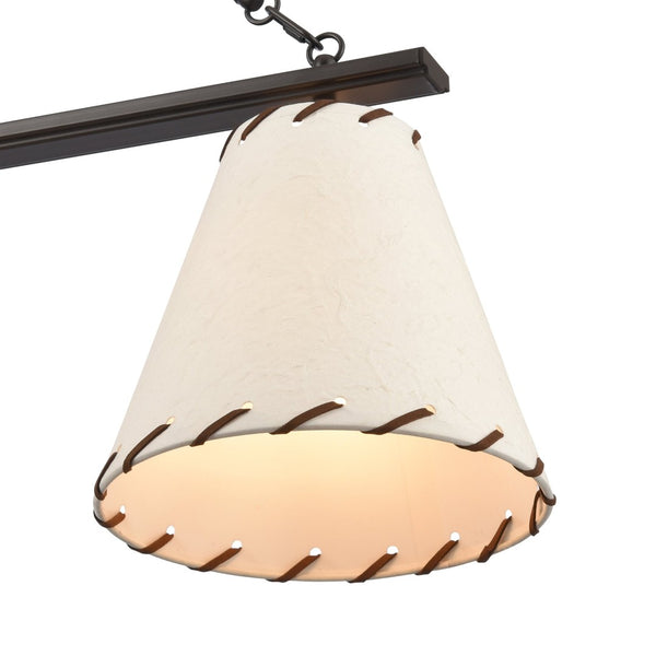 Atlas Marion 36'' Wide 3-Light Linear Chandelier - Elegant Oil Rubbed Bronze with Textured Shades CL11022-BZ