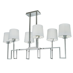 Atlas Maya 48'' Wide 6-Light Linear Chandelier - Elegant Polished Nickel Fixture for Timeless Interiors CL11023-NK