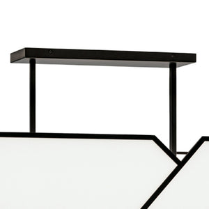 Atlas Moiselle 48'' Wide 6-Light Linear Chandelier - Modern Matte Black Metal & Fabric Shade Design CL11025-BK