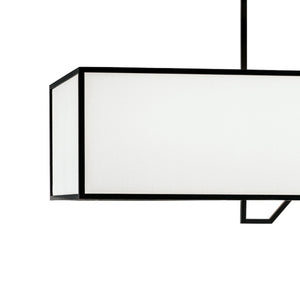 Atlas Moiselle 48'' Wide 6-Light Linear Chandelier - Modern Matte Black Metal & Fabric Shade Design CL11025-BK