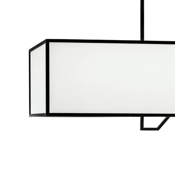 Atlas Moiselle 48'' Wide 6-Light Linear Chandelier - Modern Matte Black Metal & Fabric Shade Design CL11025-BK