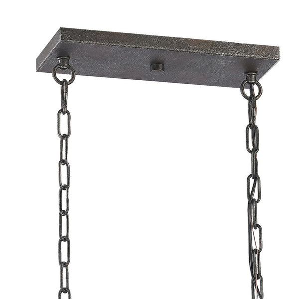 Atlas Nadina 37" Wide 4-Light Linear Chandelier - Contemporary Silverdust Iron with Crystal Elegance CL11026-GY