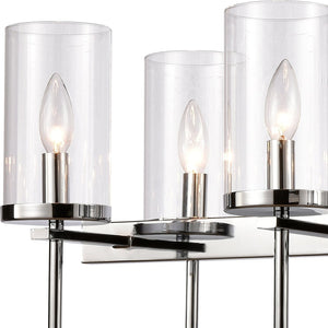 Atlas Oakland 32.5'' Wide 8-Light Linear Chandelier - Modern Design for Dining Rooms & Entryways Chrome CL11027-CH