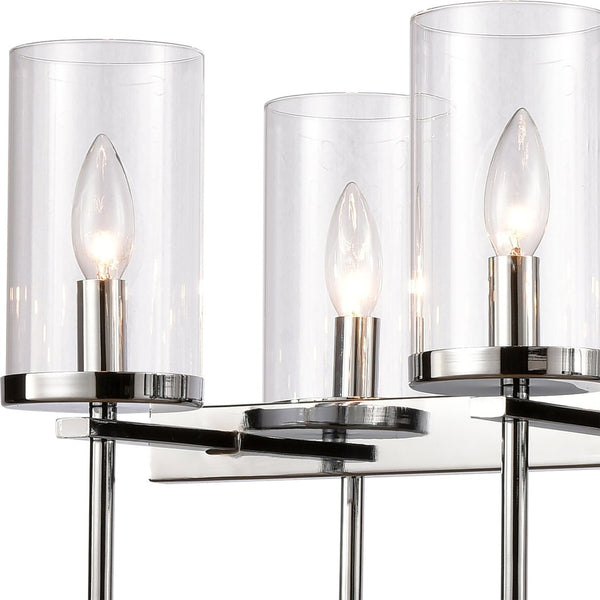 Atlas Oakland 32.5'' Wide 8-Light Linear Chandelier - Modern Design for Dining Rooms & Entryways Chrome CL11027-CH