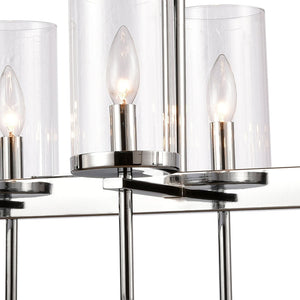 Atlas Oakland 32.5'' Wide 8-Light Linear Chandelier - Modern Design for Dining Rooms & Entryways Chrome CL11027-CH