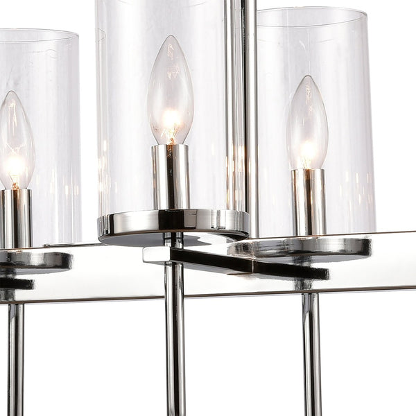 Atlas Oakland 32.5'' Wide 8-Light Linear Chandelier - Modern Design for Dining Rooms & Entryways Chrome CL11027-CH