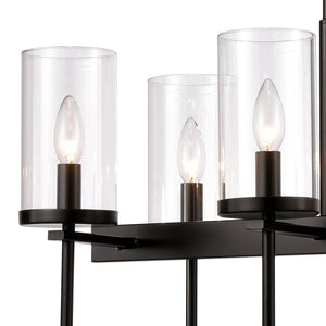 Atlas Oakland 32.5'' Wide 8-Light Linear Chandelier - Modern Design for Dining Rooms & Entryways Black CL11028-BK