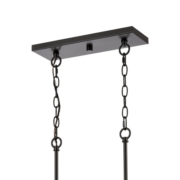 Atlas Oakland 32.5'' Wide 8-Light Linear Chandelier - Modern Design for Dining Rooms & Entryways Black CL11028-BK