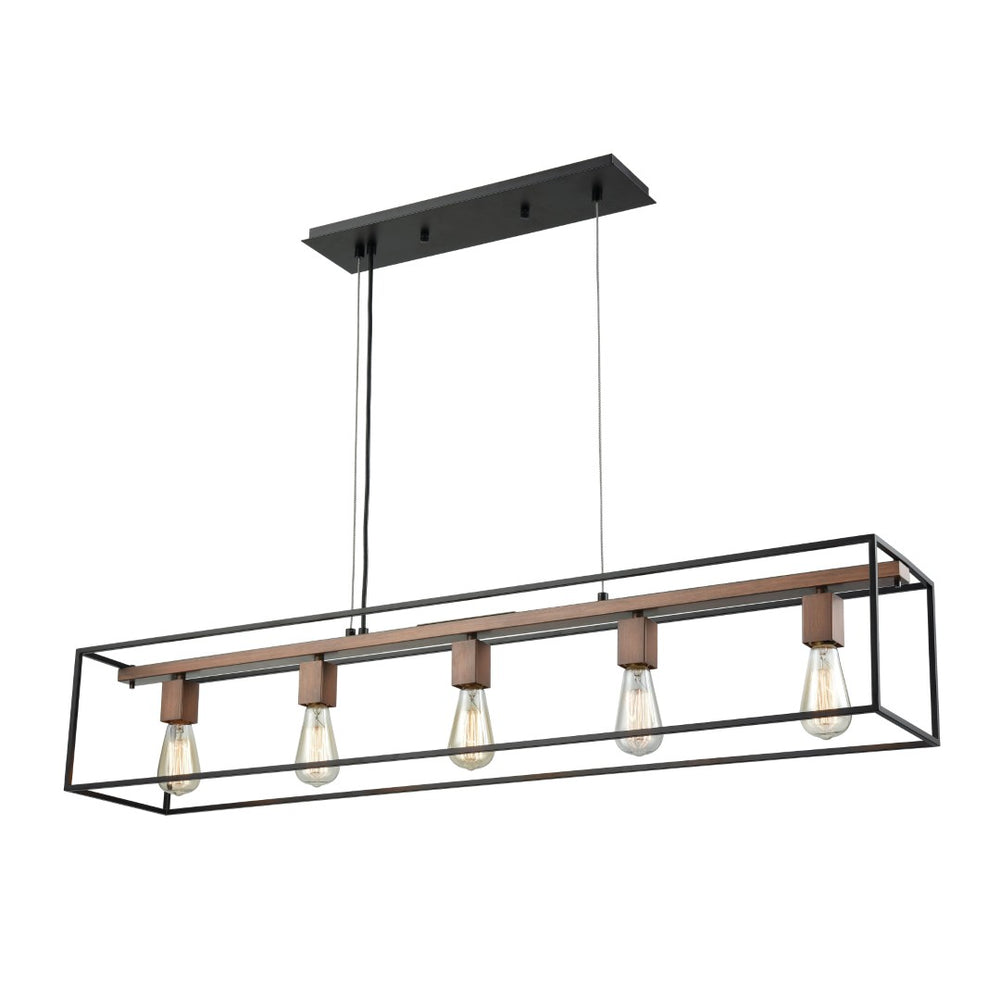 Atlas Rigby 48'' Wide 5-Light Linear Chandelier - Modern Industrial Design in Oil Rubbed Bronze Finish CL11030-BZ