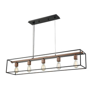 Atlas Rigby 48'' Wide 5-Light Linear Chandelier - Modern Industrial Design in Oil Rubbed Bronze Finish CL11030-BZ