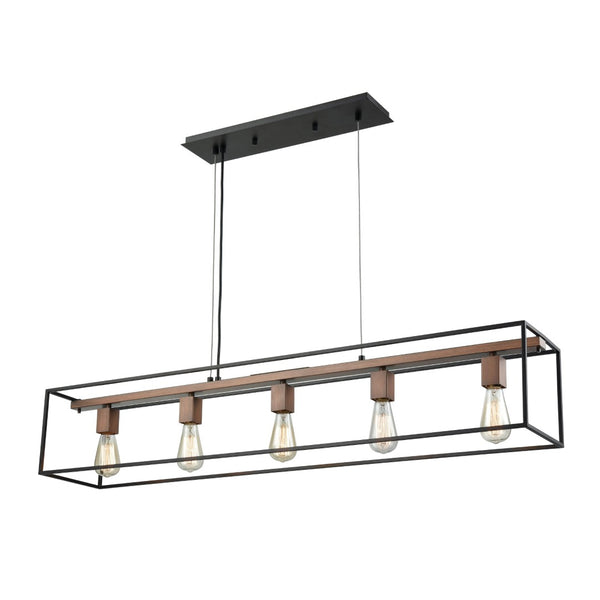 Atlas Rigby 48'' Wide 5-Light Linear Chandelier - Modern Industrial Design in Oil Rubbed Bronze Finish CL11030-BZ