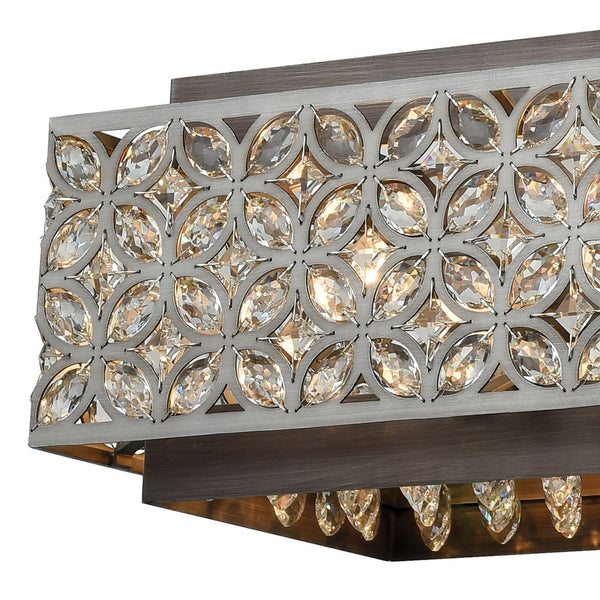Atlas Rosslyn 40" 8-Light Linear Chandelier - Mid-Century Metal & Crystal Design for Glamorous Lighting CL11031-SV