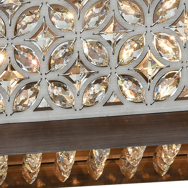 Atlas Rosslyn 40" 8-Light Linear Chandelier - Mid-Century Metal & Crystal Design for Glamorous Lighting CL11031-SV