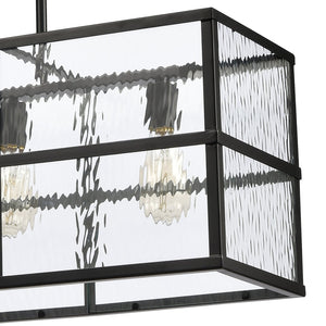 Atlas Solace 34'' Wide 4-Light Linear Chandelier - Matte Black, Modern Elegance for Dining & Entry Spaces CL11032-BK
