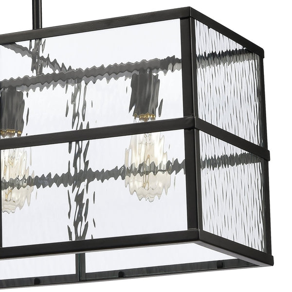 Atlas Solace 34'' Wide 4-Light Linear Chandelier - Matte Black, Modern Elegance for Dining & Entry Spaces CL11032-BK