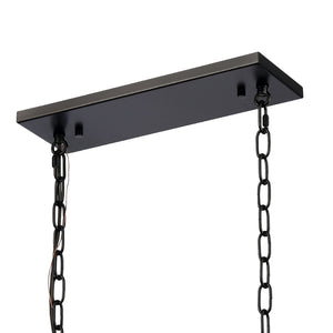 Atlas Solace 34'' Wide 4-Light Linear Chandelier - Matte Black, Modern Elegance for Dining & Entry Spaces CL11032-BK