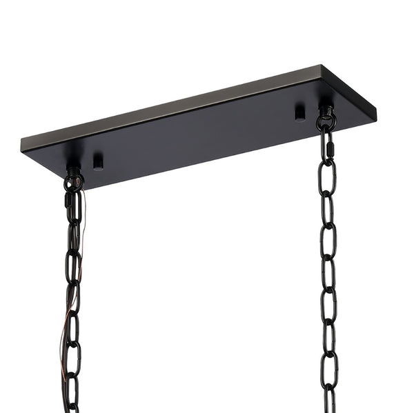 Atlas Solace 34'' Wide 4-Light Linear Chandelier - Matte Black, Modern Elegance for Dining & Entry Spaces CL11032-BK