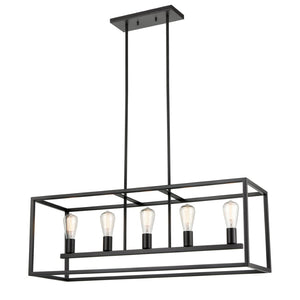 Atlas Williamsport 5-Light Linear Chandelier - Transitional Elegance for Dining Rooms and Entryways Oil Rubbed Bronze CL11039-BZ