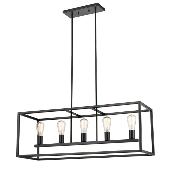 Atlas Williamsport 5-Light Linear Chandelier - Transitional Elegance for Dining Rooms and Entryways Oil Rubbed Bronze CL11039-BZ