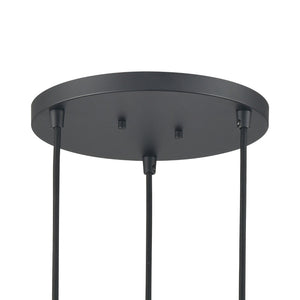 Atlas Dylan 12" Modern Industrial 3-Light Chandelier - Matte Black & Nickel Finish for Stylish Lighting CL11041-BK