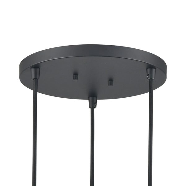 Atlas Dylan 12" Modern Industrial 3-Light Chandelier - Matte Black & Nickel Finish for Stylish Lighting CL11041-BK