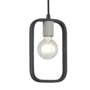 Atlas Dylan 12" Modern Industrial 3-Light Chandelier - Matte Black & Nickel Finish for Stylish Lighting CL11041-BK
