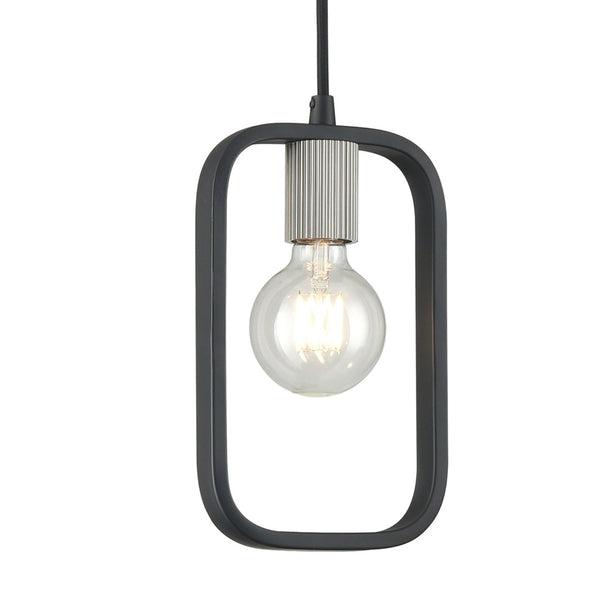 Atlas Dylan 12" Modern Industrial 3-Light Chandelier - Matte Black & Nickel Finish for Stylish Lighting CL11041-BK