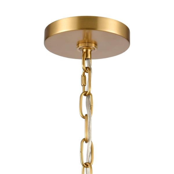 Atlas Abaca 4-Light Chandelier - Hand-Wrapped Rope Design with Modern Metallic Accents for Stylish Spaces Brushed Gold 20'' CL11043-BS