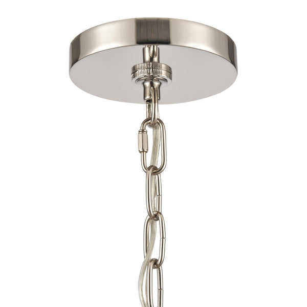Atlas Abaca 4-Light Chandelier - Hand-Wrapped Rope Design with Modern Metallic Accents for Stylish Spaces Polished Nickel 20'' CL11043-NK