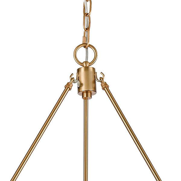 Atlas Abaca 4-Light Chandelier - Hand-Wrapped Rope Design with Modern Metallic Accents for Stylish Spaces Satin Brass 27'' CL11046-BS