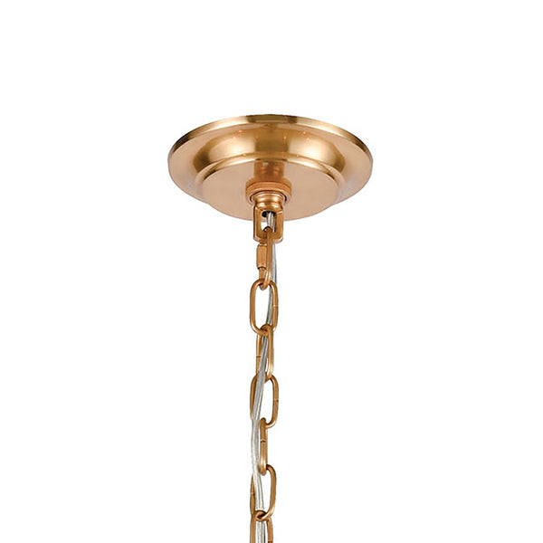 Atlas Abaca 4-Light Chandelier - Hand-Wrapped Rope Design with Modern Metallic Accents for Stylish Spaces Satin Brass 27'' CL11046-BS