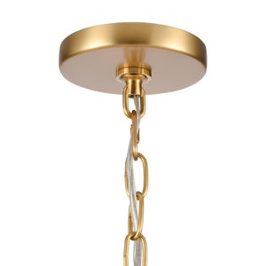 Atlas Abaca 4-Light Chandelier - Hand-Wrapped Rope Design with Modern Metallic Accents for Stylish Spaces Brushed Gold 32'' CL11047-BS