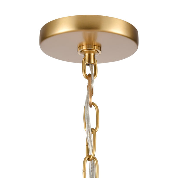 Atlas Abaca 4-Light Chandelier - Hand-Wrapped Rope Design with Modern Metallic Accents for Stylish Spaces Brushed Gold 32'' CL11047-BS