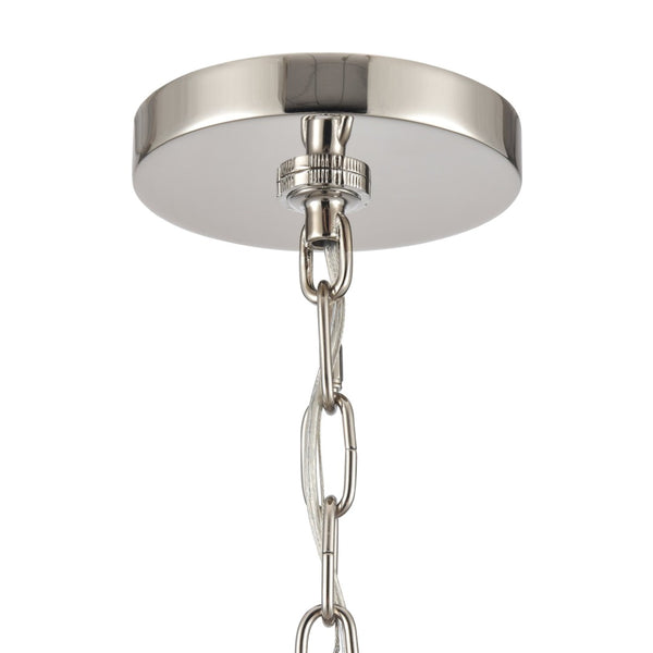 Atlas Abaca 4-Light Chandelier - Hand-Wrapped Rope Design with Modern Metallic Accents for Stylish Spaces Polished Nickel 32'' CL11047-NK