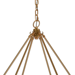 Atlas Abaca 4-Light Chandelier - Hand-Wrapped Rope Design with Modern Metallic Accents for Stylish Spaces Satin Brass 48'' CL11051-BS