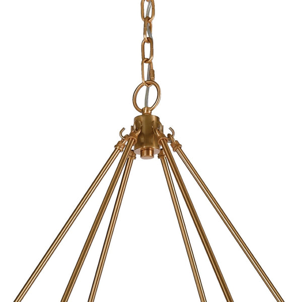 Atlas Abaca 4-Light Chandelier - Hand-Wrapped Rope Design with Modern Metallic Accents for Stylish Spaces Satin Brass 48'' CL11051-BS