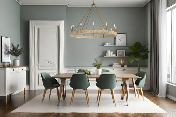 Atlas Abaca 4-Light Chandelier - Hand-Wrapped Rope Design with Modern Metallic Accents for Stylish Spaces Satin Brass 48'' CL11051-BS
