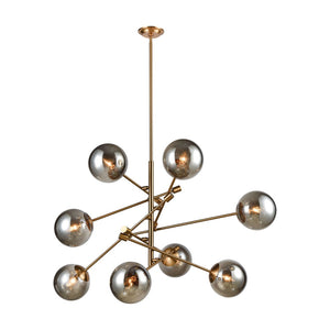 Atlas Accelerated 34" Wide 8-Light Chandelier in Aged Brass - Elegant Modern Design for Any Room CL11052-BS