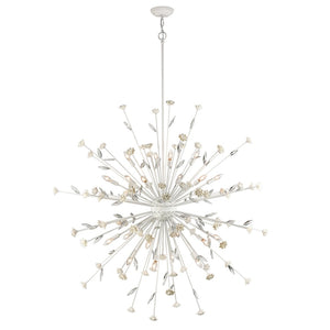 Atlas Adelaide 59.5'' Wide 20-Light Chandelier - Elegant Textured White with Crystal & Floral Accents CL11053-WH