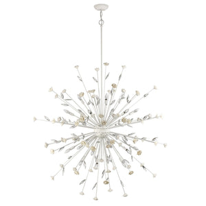 Atlas Adelaide 59.5'' Wide 20-Light Chandelier - Elegant Textured White with Crystal & Floral Accents CL11053-WH