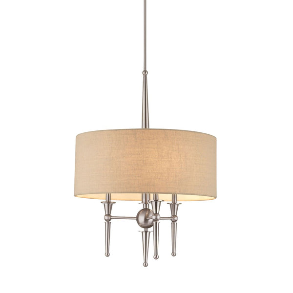 Atlas Allure Elegant 3-Light Chandelier with Fabric Shades - Timeless Design for Modern Interiors Brushed Nickel 24'' CL11054-NK