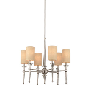 Atlas Allure Elegant 3-Light Chandelier with Fabric Shades - Timeless Design for Modern Interiors Brushed Nickel 26'' CL11055-NK