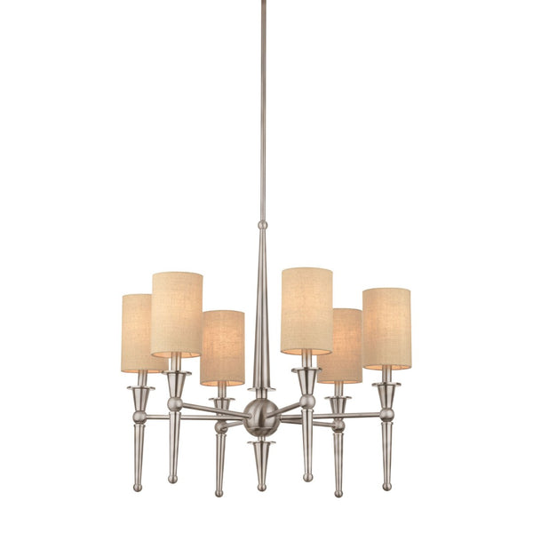 Atlas Allure Elegant 3-Light Chandelier with Fabric Shades - Timeless Design for Modern Interiors Brushed Nickel 26'' CL11055-NK