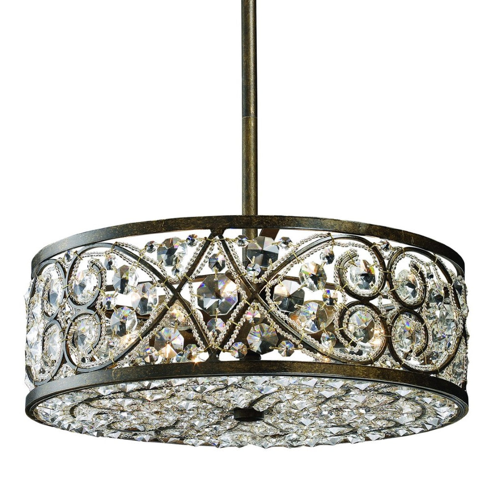 Atlas Amherst 17'' Wide 6-Light Chandelier - Elegant Antique Bronze & Crystal Design for Modern Spaces CL11056-BZ