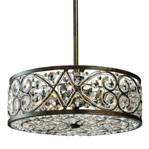 Atlas Amherst 17'' Wide 6-Light Chandelier - Elegant Antique Bronze & Crystal Design for Modern Spaces CL11056-BZ