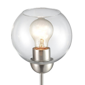 Atlas Astoria Modern 5-Light Chandelier - Midcentury Inspired Design with Clear Glass Globes & Brass Finish Brushed Nickel 23'' CL11060-NK
