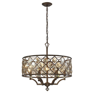 Atlas Armand 24'' Wide 6-Light Chandelier - Elegant Weathered Bronze with Crystal Accents for Home Decor CL11063-BZ