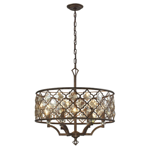 Atlas Armand 24'' Wide 6-Light Chandelier - Elegant Weathered Bronze with Crystal Accents for Home Decor CL11063-BZ