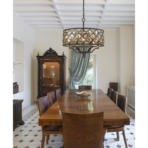 Atlas Armand 24'' Wide 6-Light Chandelier - Elegant Weathered Bronze with Crystal Accents for Home Decor CL11063-BZ